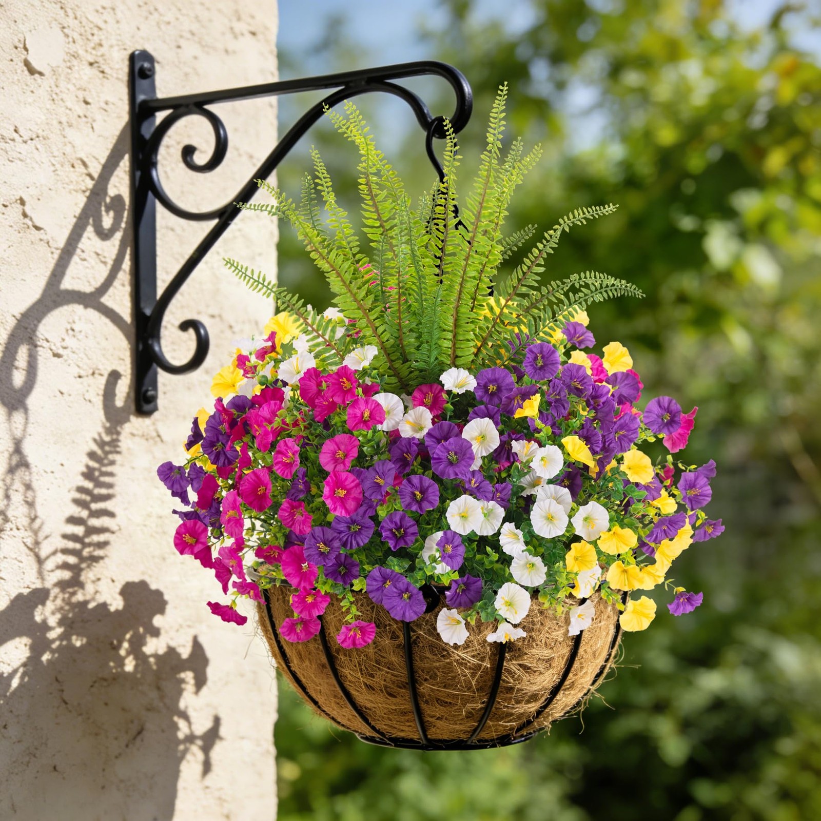 Artificial Flowers Fake Plants for Outdoors Decoration, 12 Bundles Silk Morni…