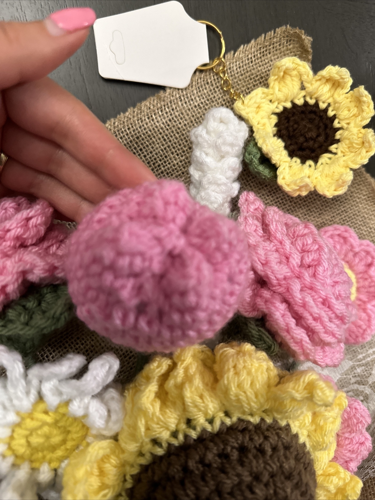 BEAUTIFUL Handmade Knitted Bouquet Crochet Flowers Sunflower, Daisy & Rose New
