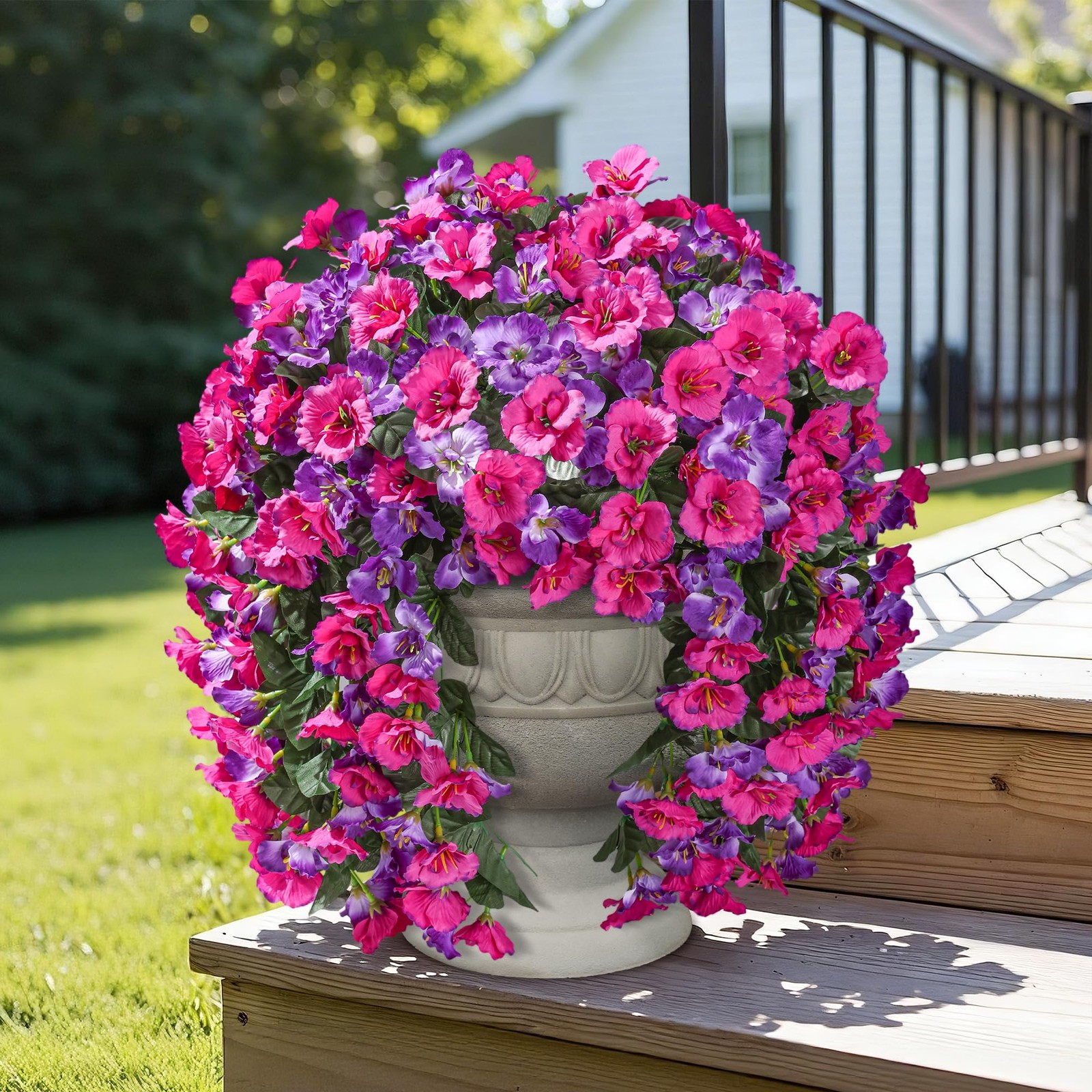 Fake Hibiscus Artificial Hanging Flowers Plants for Outdoors Decoration, 2pcs…