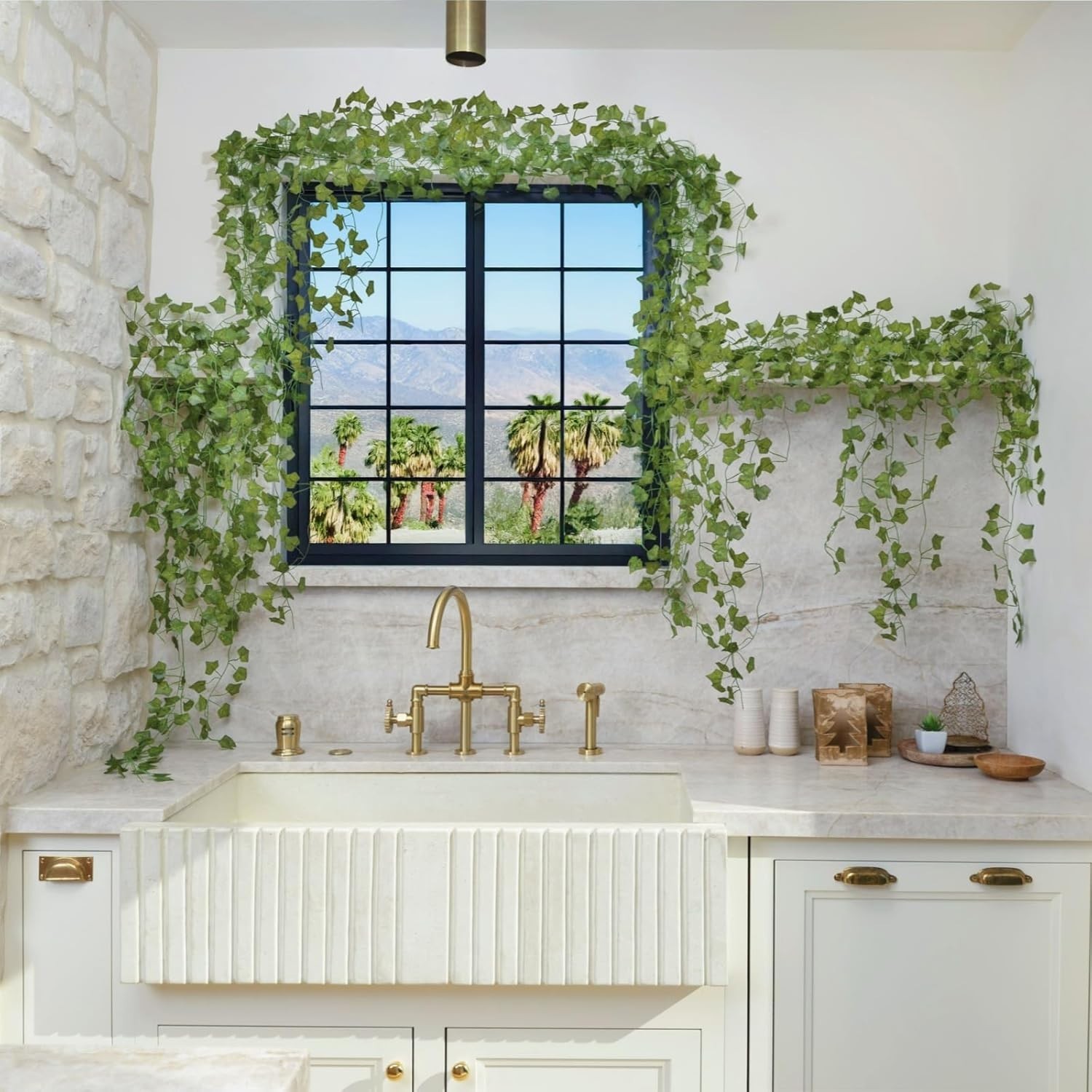 Artificial Ivy Garland 336Ft Fake Green Leaves Vines 48 Pack Wall Decor