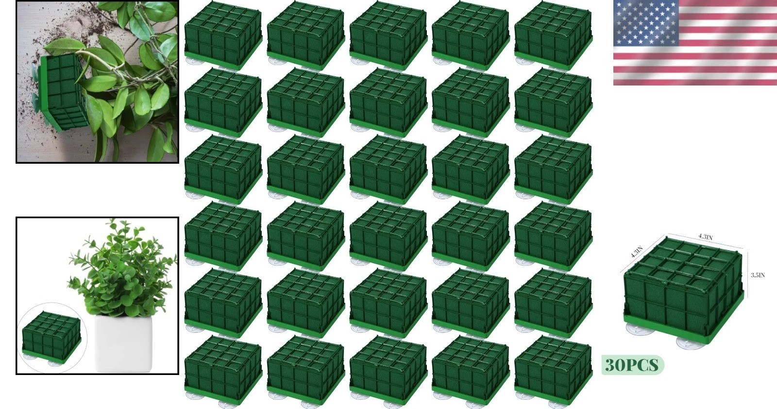 Durable 16pc Floral Foam Cages – Modern Square Metal, 4.3″ for Fresh Flowers