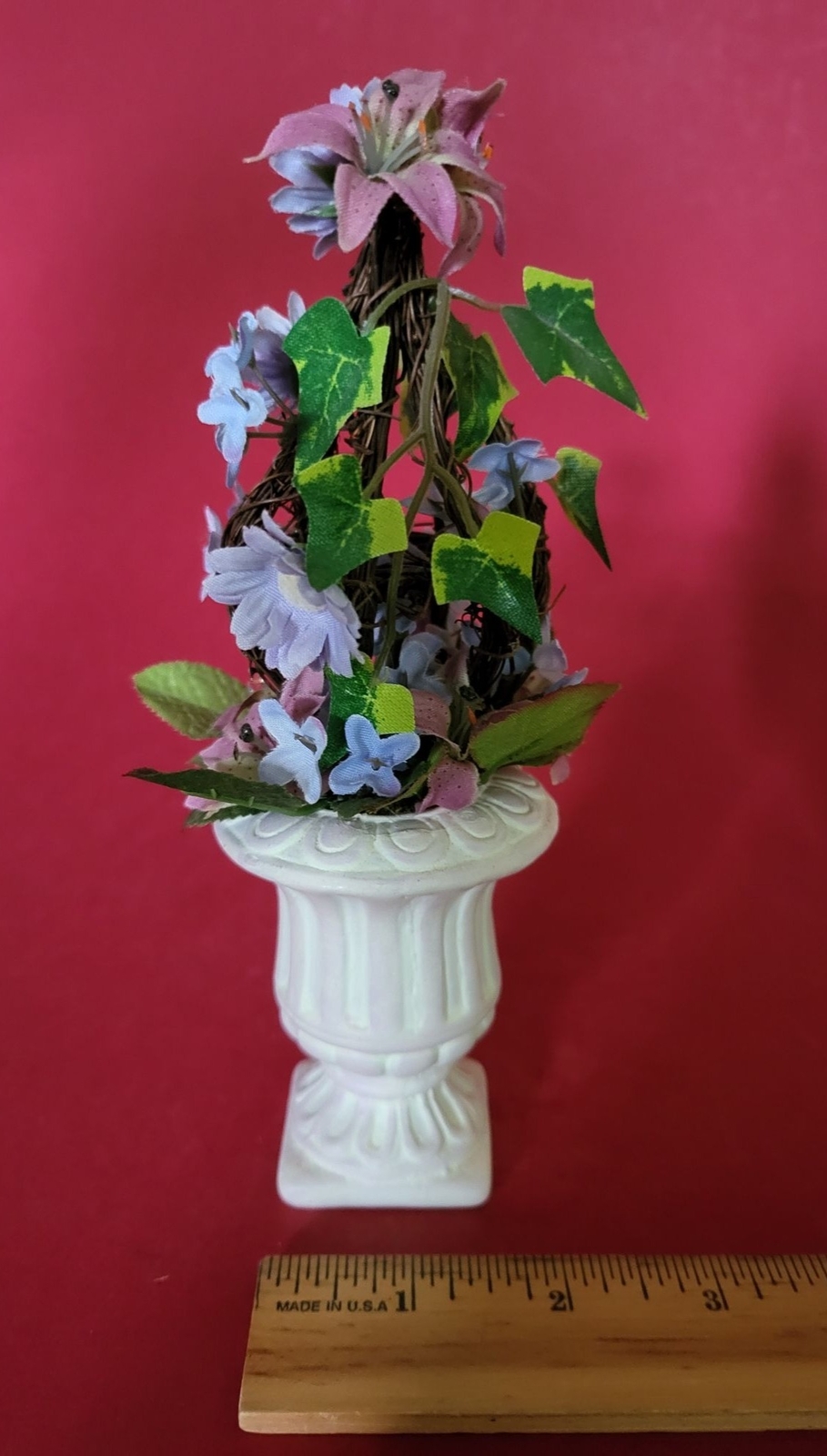 Mini Artificial Flower Potted Planter Decor 7″ Set of 2