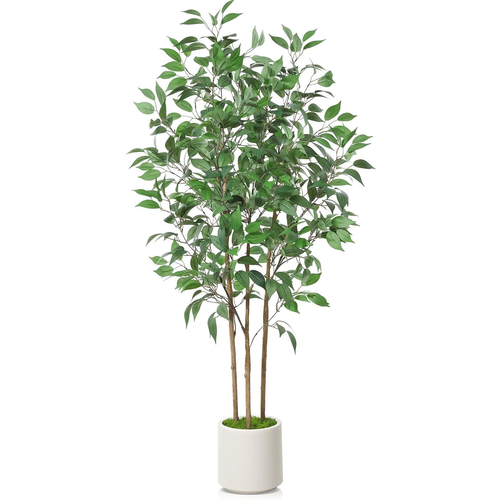 Ficus Artificial Tree 5ft Tall Fake Ficus Tree for Home Decor Indoor Faux Sil…