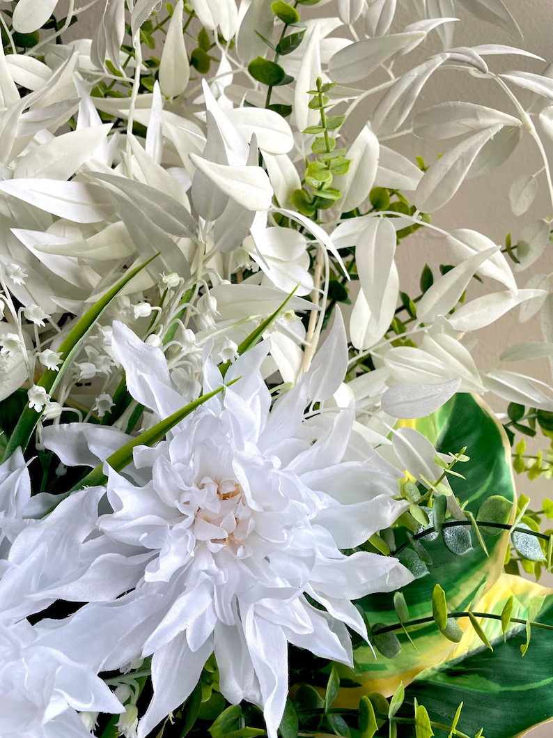 Fancy Tropical White Centerpiece Oasis Living Dining Room Decor Bedroom Accent