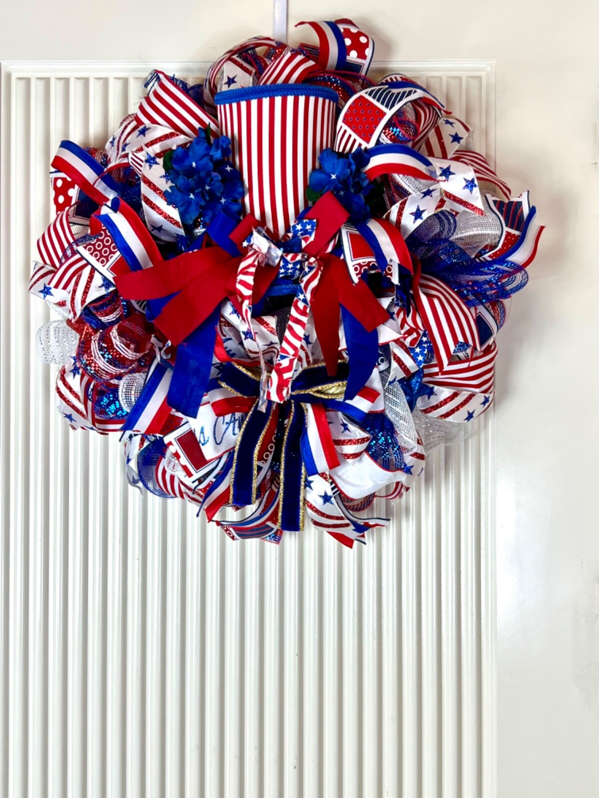 Patriotic Wreath Flag 4th of July Wreath Red White-Blue USA Wreath Uncle Sam