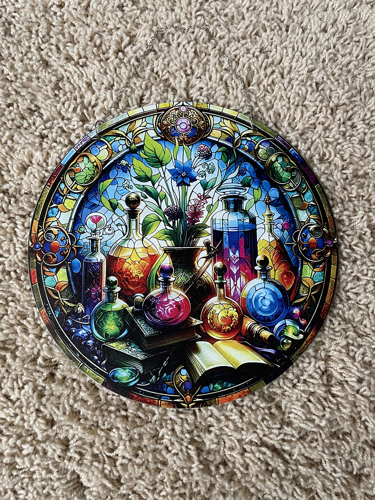 Potions Apothecary Stained Glass Effect Catch the Sun Round Acrylic Decoration
