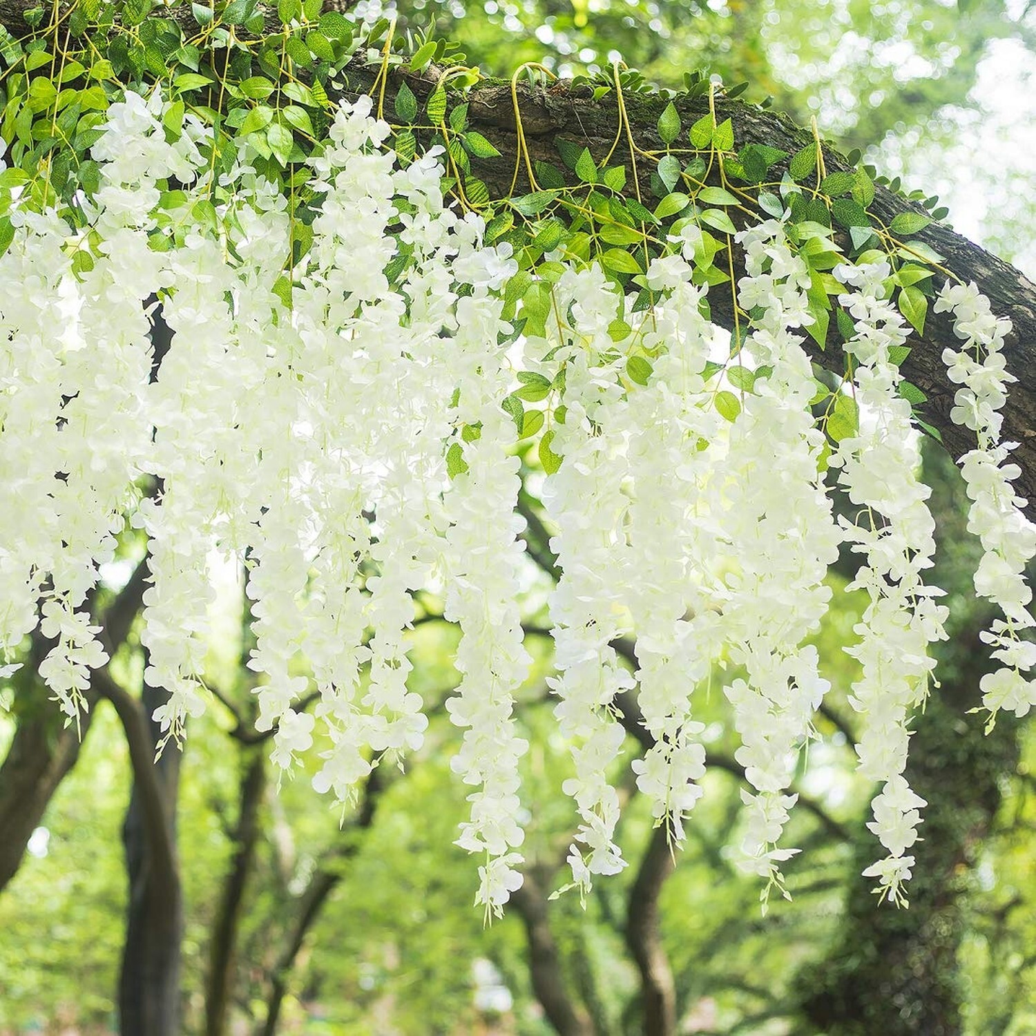 GPARK 12 Pack /45 inch /3.7ft Wisteria Artificial Fake Flower Bushy Silk Vine…
