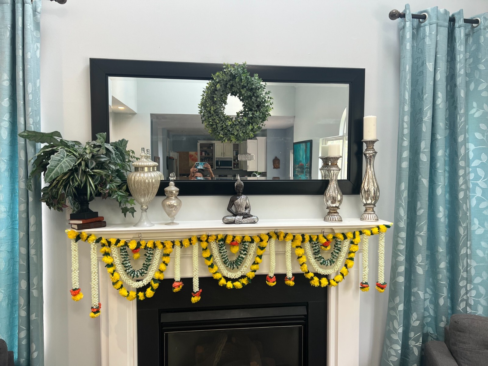 6 Feet Marigold Jasmin Toran garland Wedding Decoration Backdrop Diwali indian