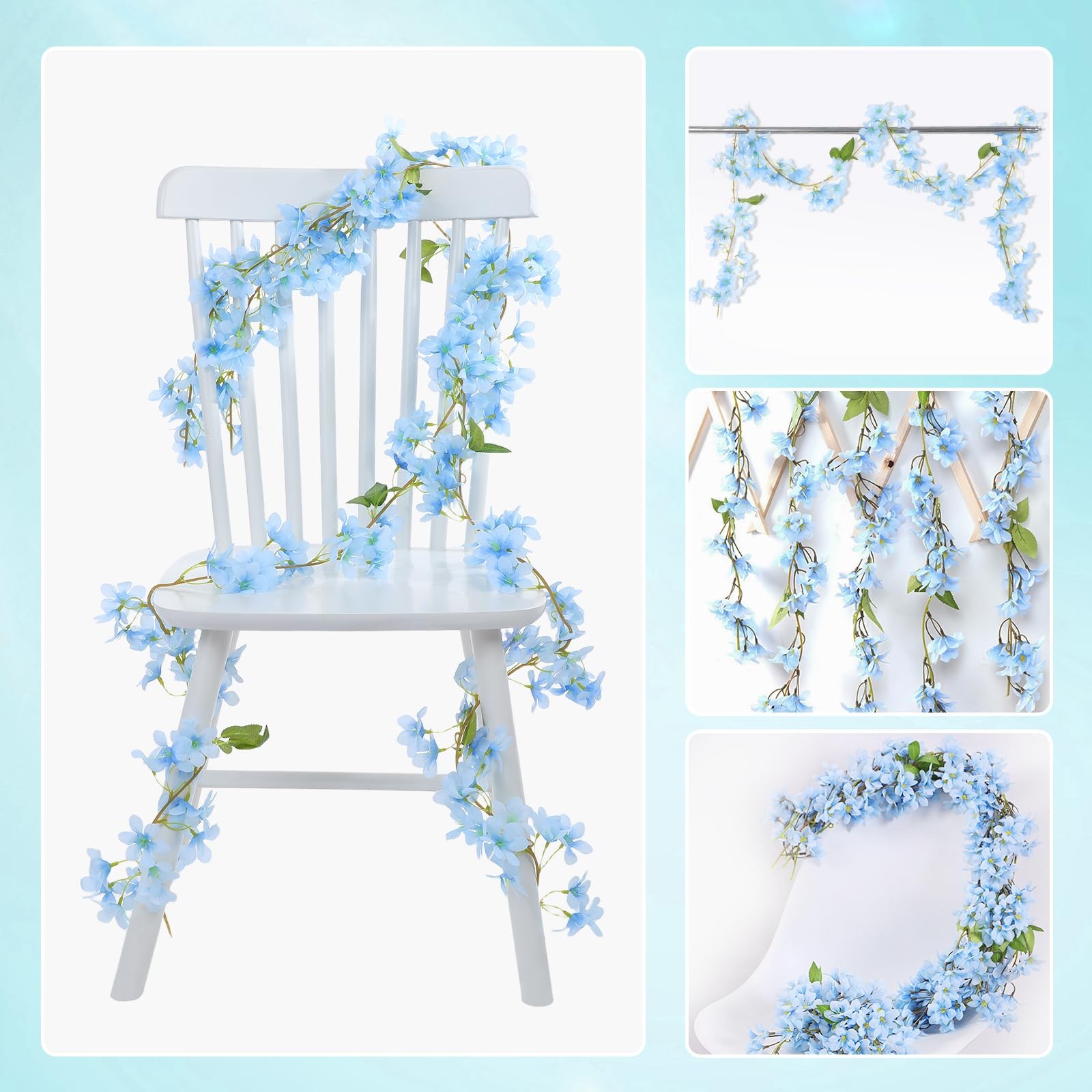 Artificial Lilac Vine Garland Silk Flowers Hanging Floral Decor for Wedding P…