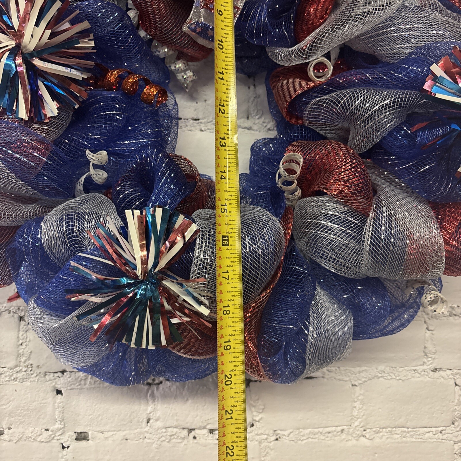 VTG Patriotic Wreath Independence Day 4th Of July Red White Blue 250 Years