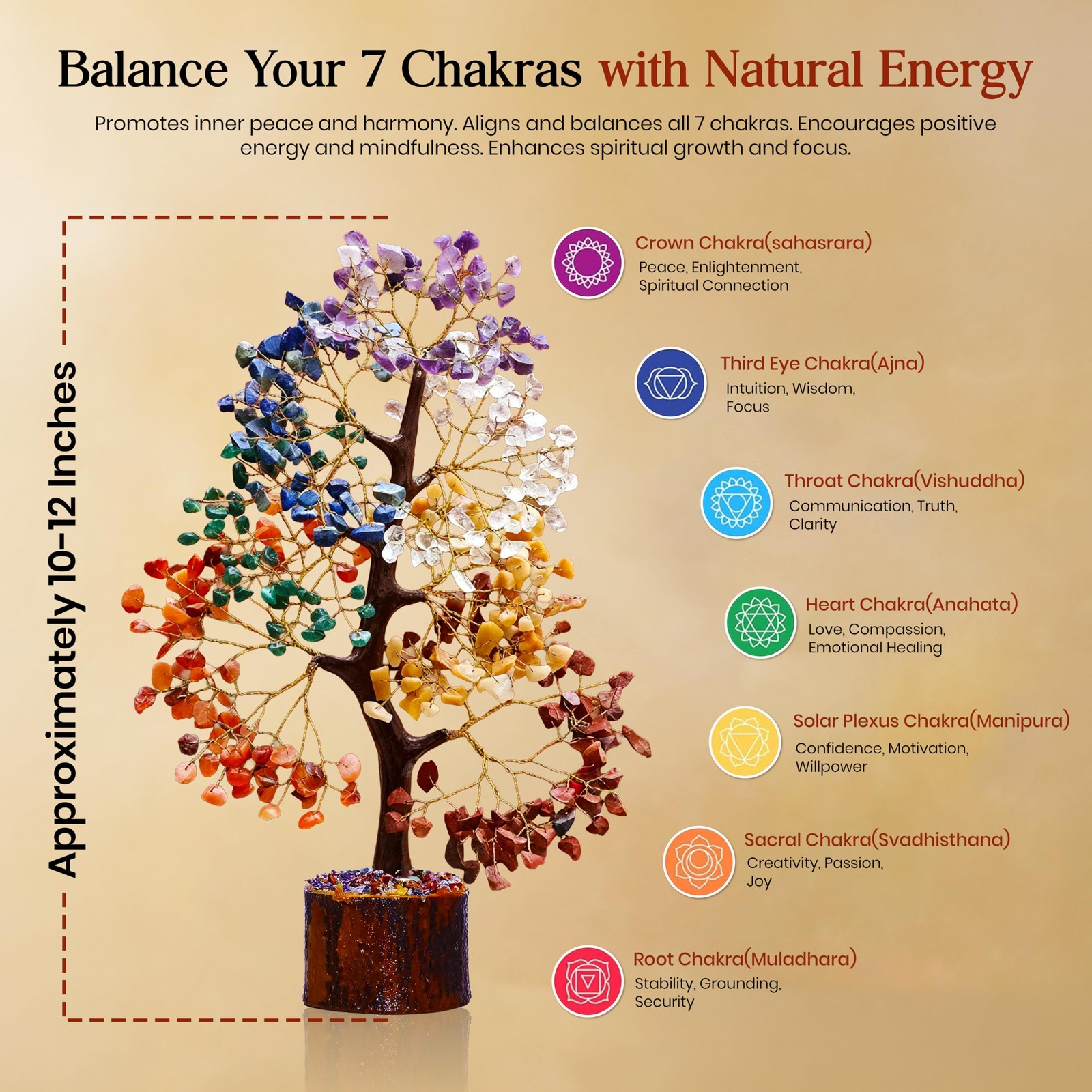 AstraVeda 7 Chakra Tree, Crystal Tree of Life, Feng Shui Trees, Positive Ener…
