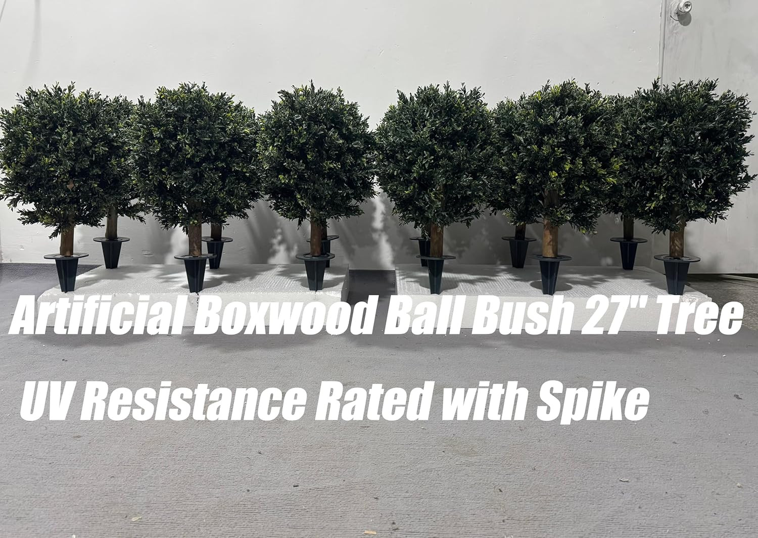 27″ UV Resistant Artificial Boxwood Ball Bush – 2 Pack for Indoor/Outdoor Use