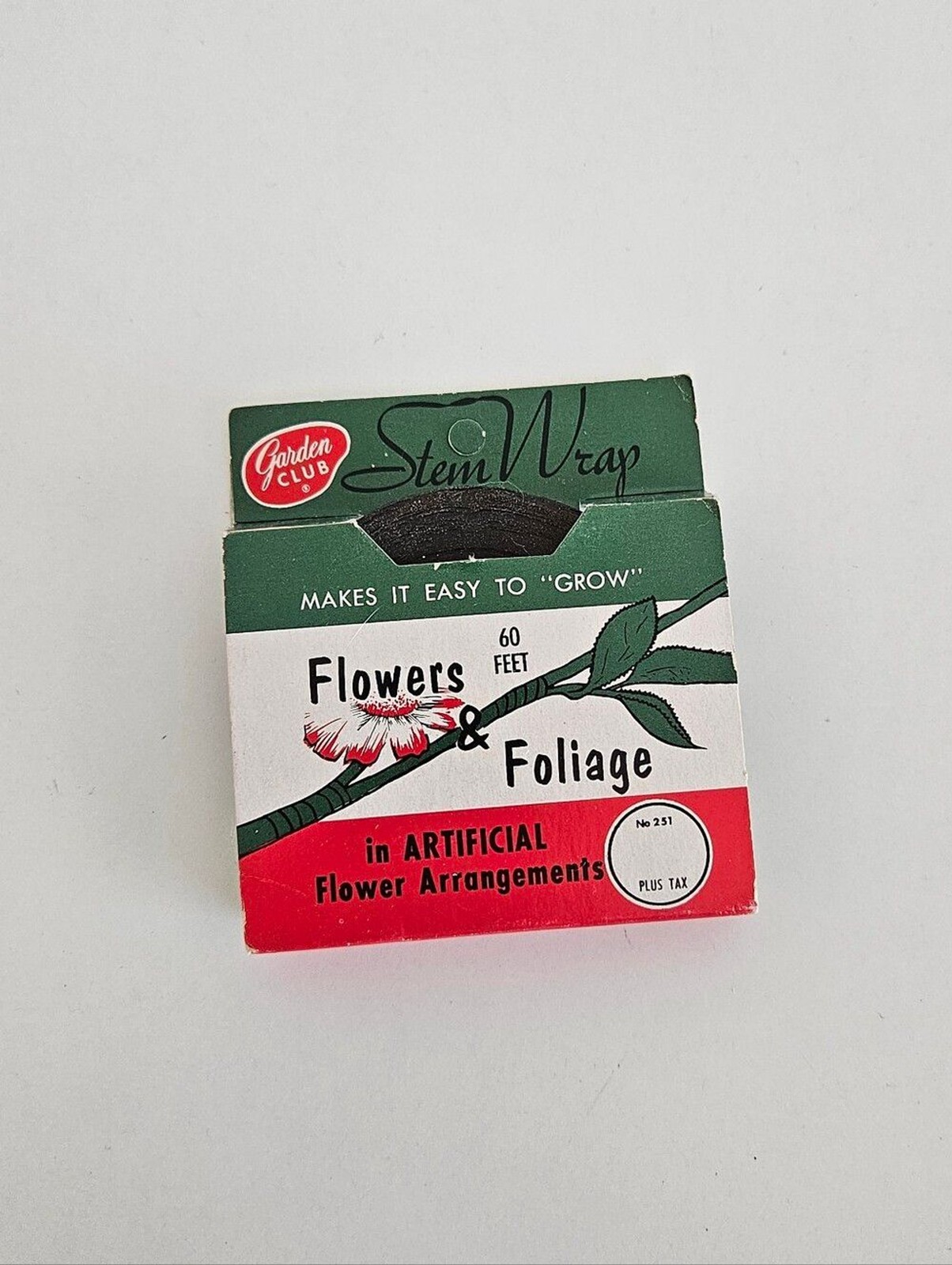 New Garden Club Stainproof Leakproof Stem Wrap Floral Tape 60ft Deadstock No 251