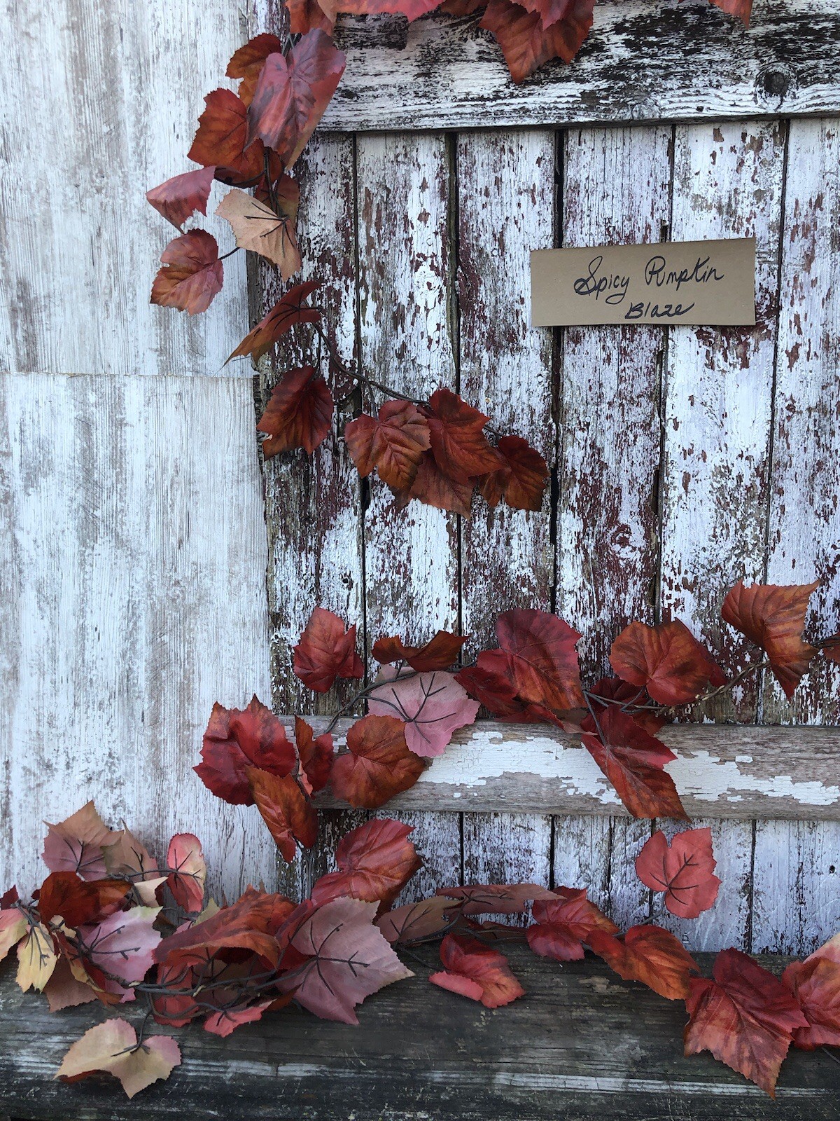 Spicy Pumpkin Fall Leaf Garland 15 FT Autumn Artificial LARGE Fall Leaves
