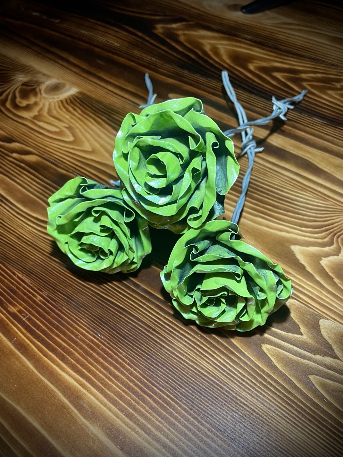 ST. PATRICK’S DAY Hand Crafted Lime Green PEARL metal rose Love GIFTS!