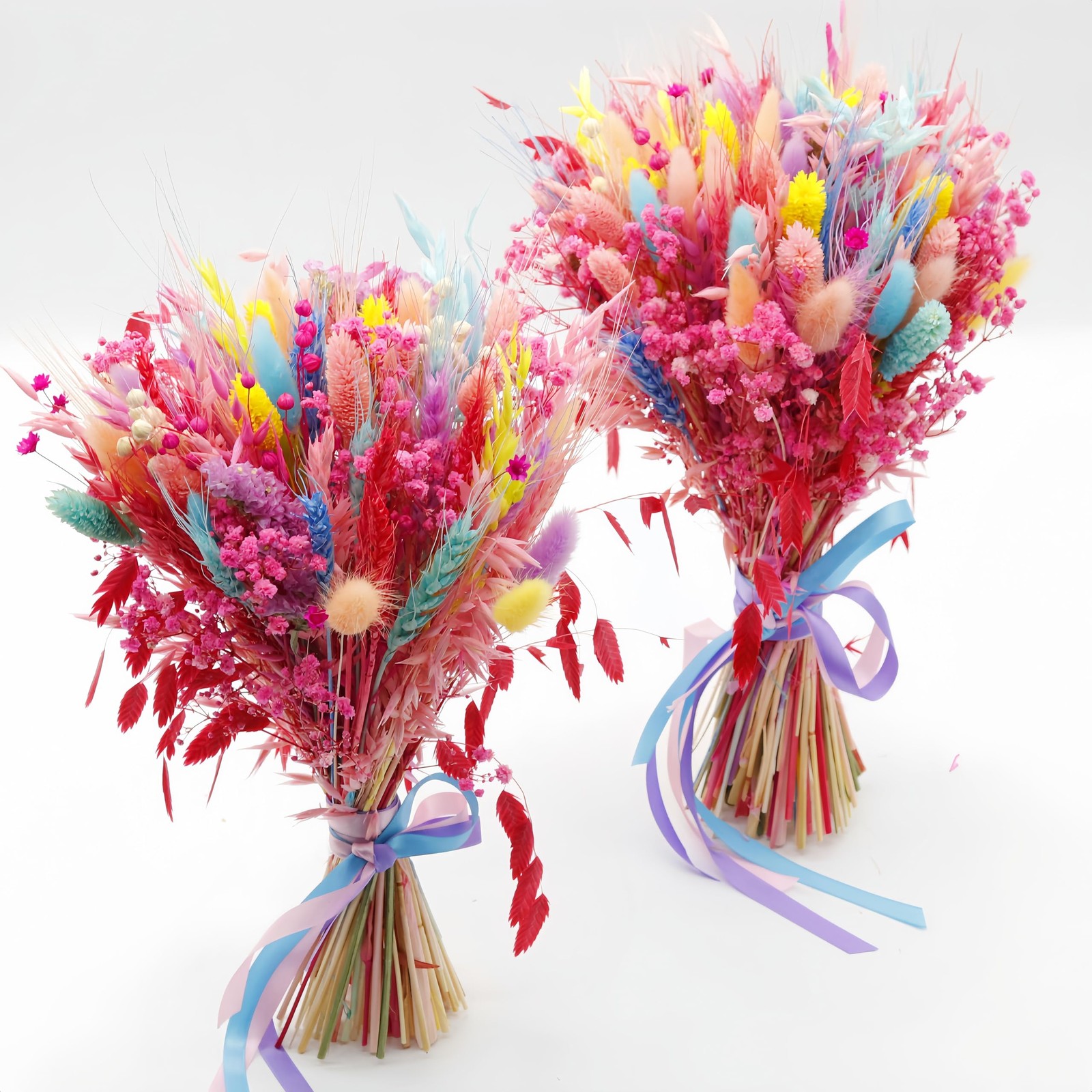 119 PCS Pink Pampas Grass Dried Flowers Bouquet Preserved Fall Vase Decor