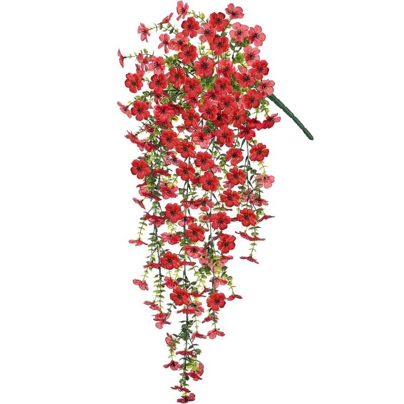 1PCS Artificial Morning Glory Vines UV Resistant Hanging Flowers Outdoor Decor
