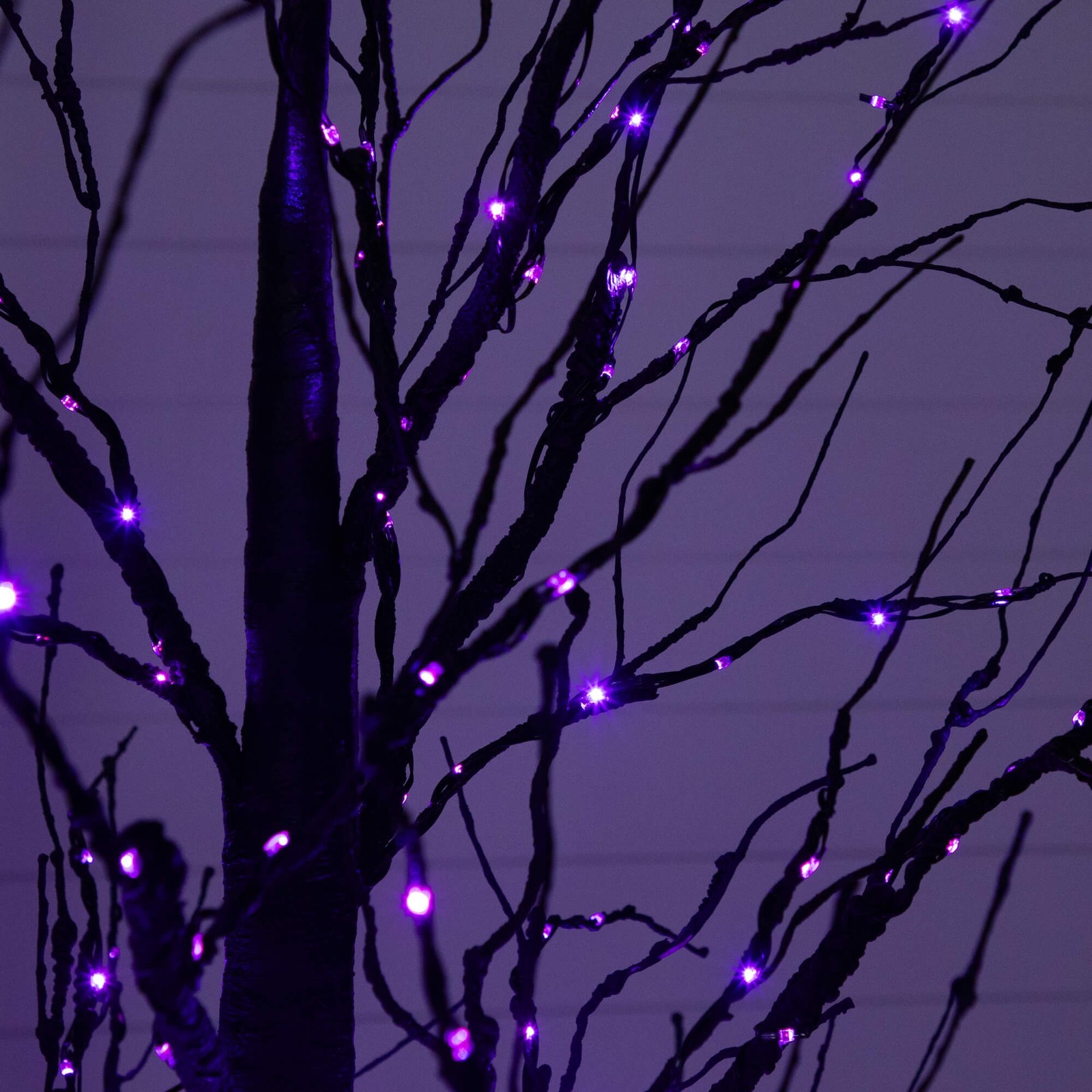 Nearly Natural 7ft Pre-Lit Halloween Black Twig Tree w/ 390 LED
