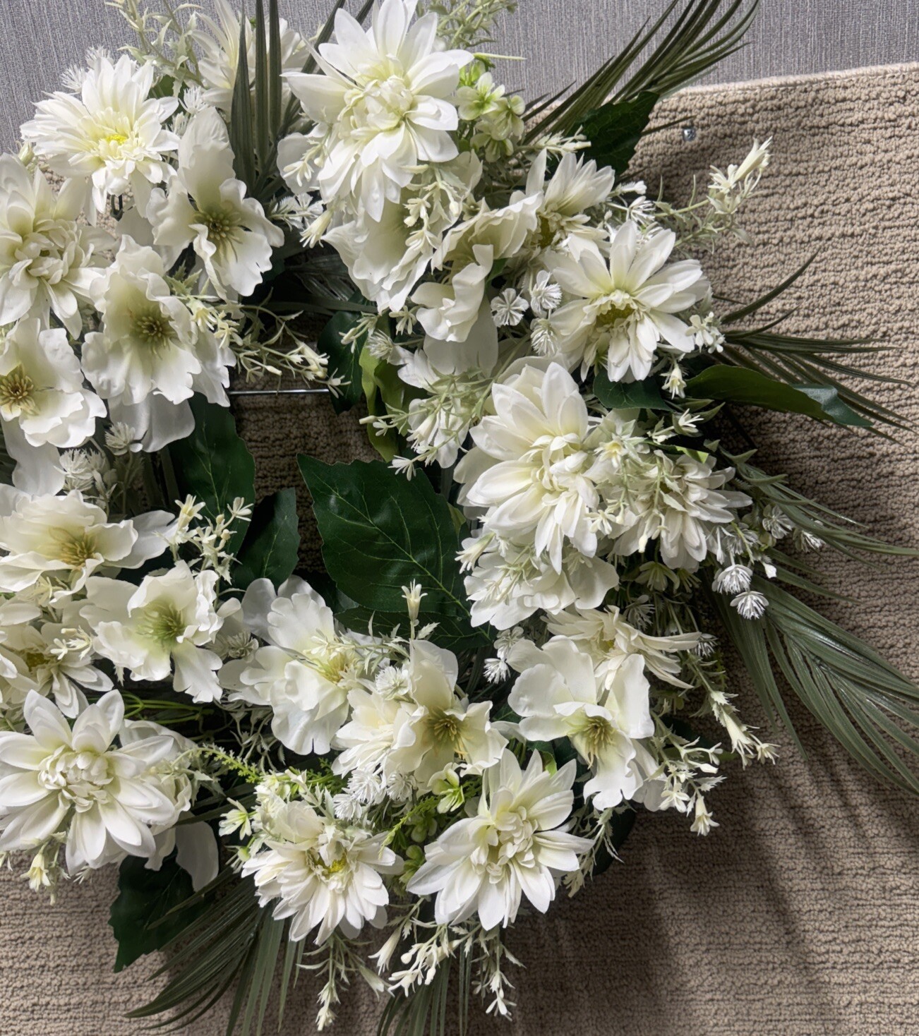 Spring Floral Wreath 22 Inch Farmhouse Cottagecore Wedding Door Decor