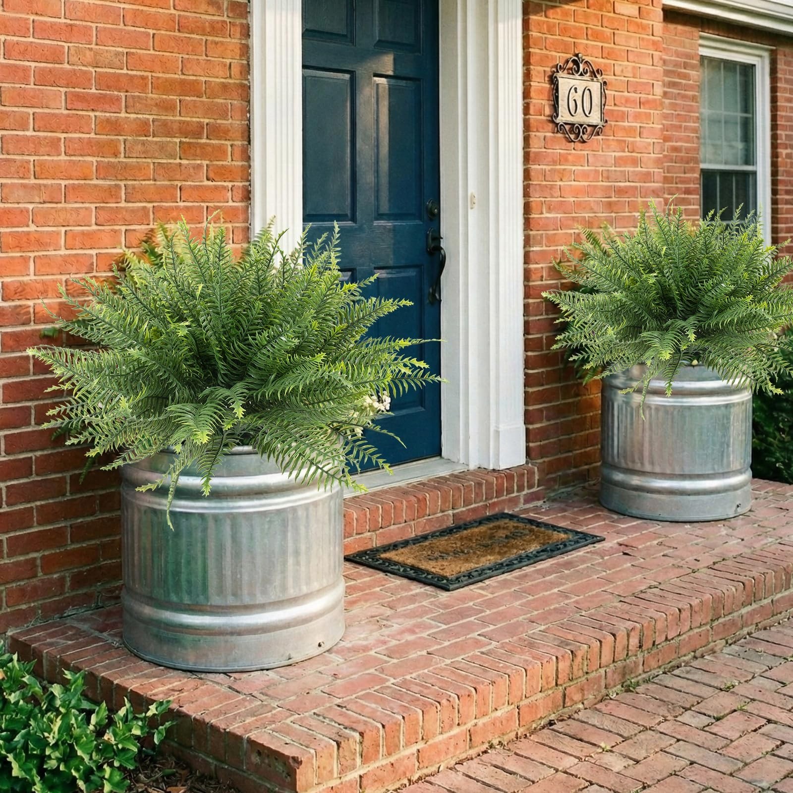 12 Pcs UV Resistant Fake Ferns – Artificial Greenery for Garden, Patio & Porch D