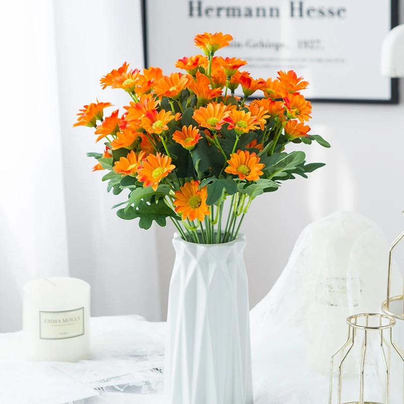 21 Heads Silk Daisy Artificial Flower Bouquet for Home Wedding Holiday DIY Decor