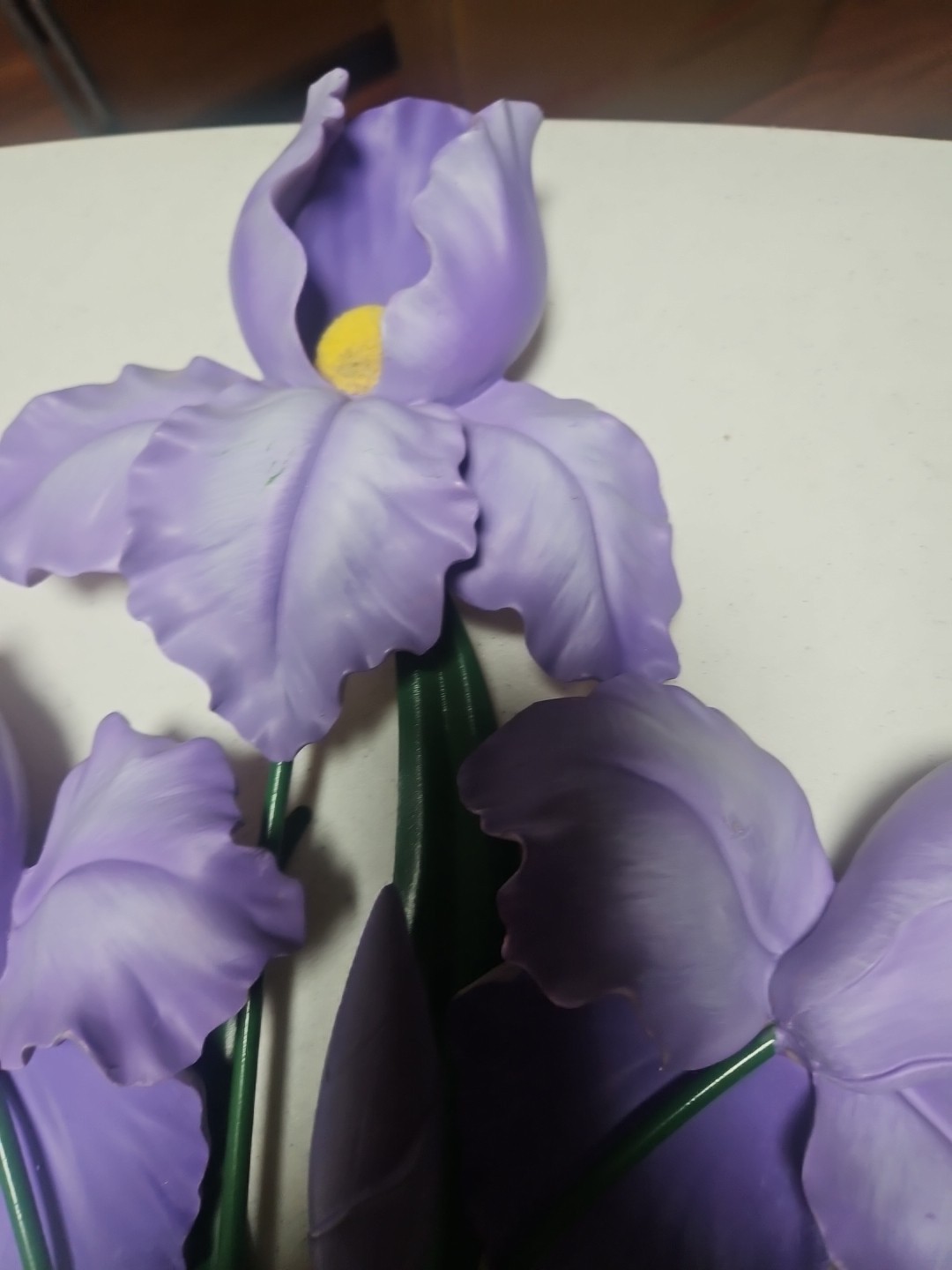 Purple Iris, 29″L× 13″W, WMG , Wall Decor, Ceramic/Resin Flowers & Metal Stem