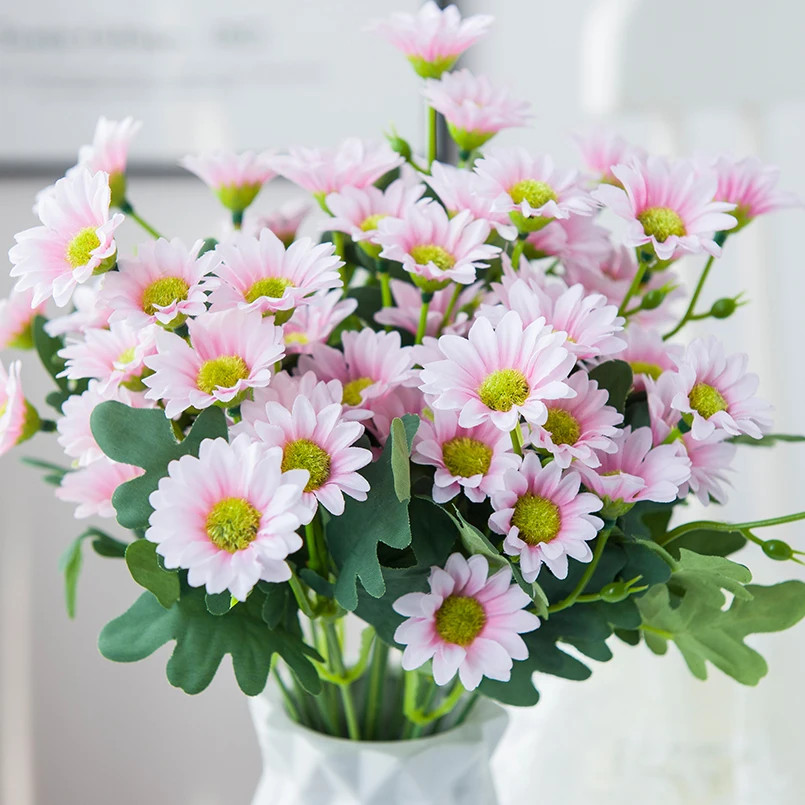 21 Heads Silk Daisy Artificial Flower Bouquet for Home Wedding Holiday DIY Decor