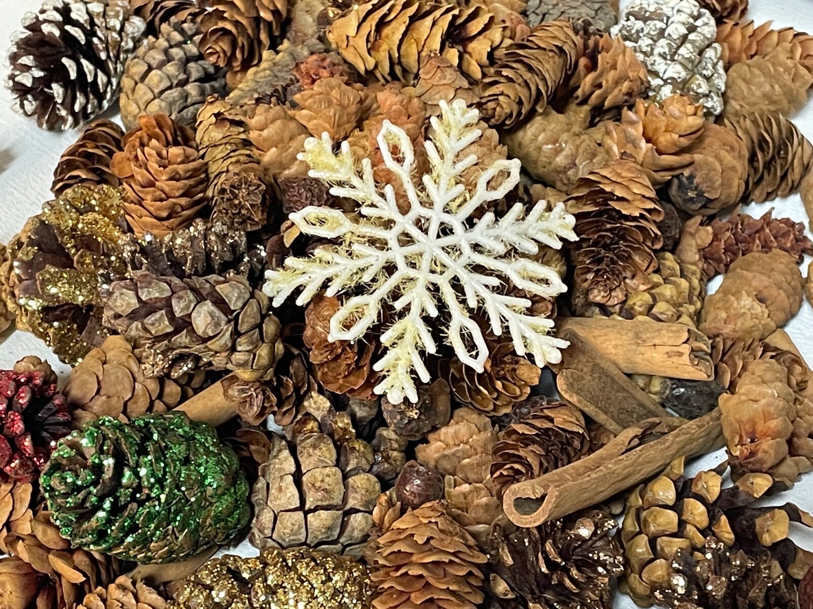 12 oz BOWL FILLERS Pinecones Cinnamon Snow Brown Red Green Rustic Fall Christmas