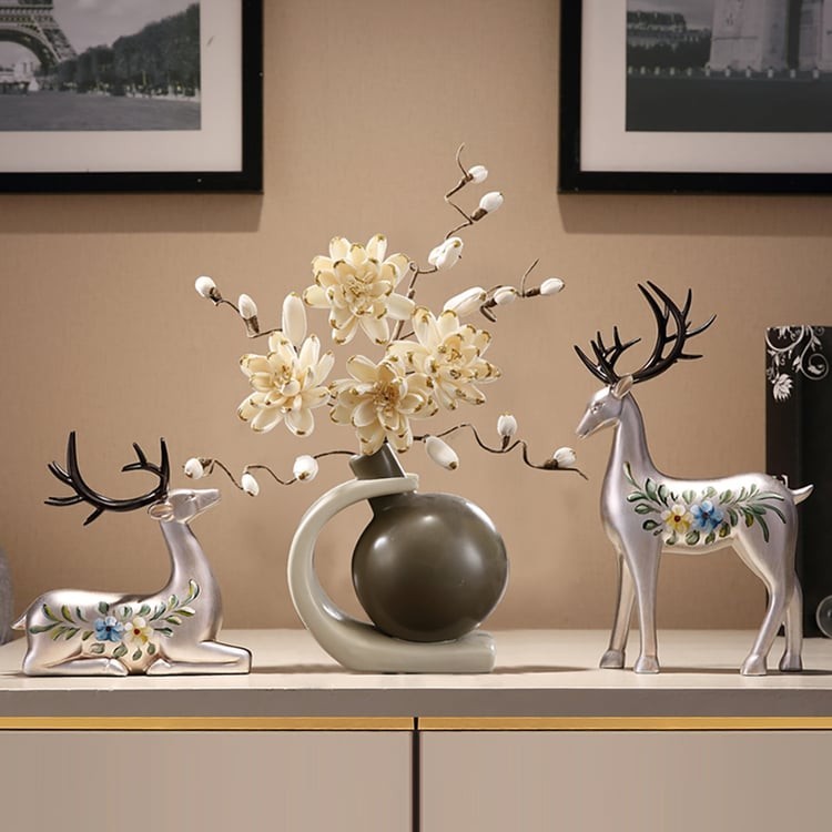 Silver Deer Decor Gold Artificial Flower Centerpiece Luxury Home Table Decor