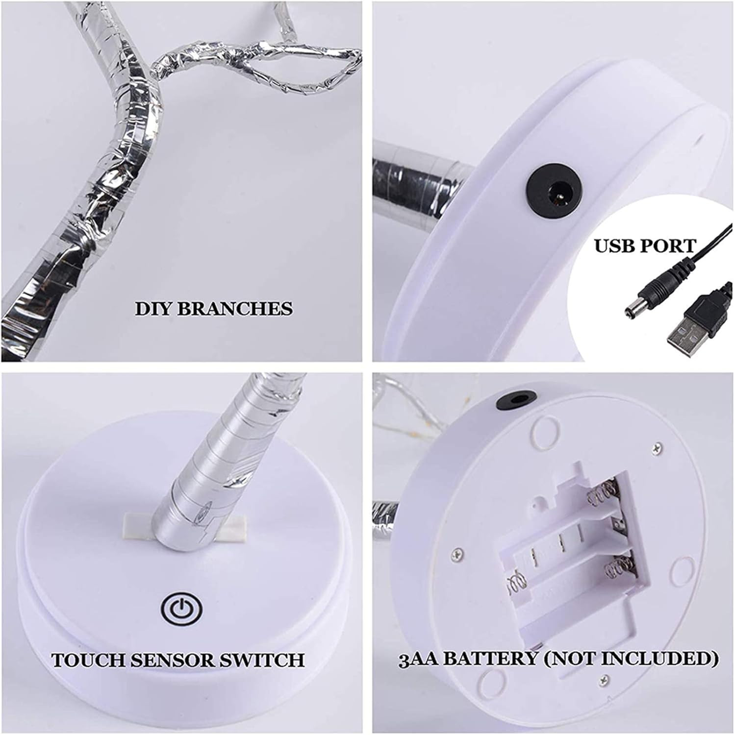 20” 108LED Fairy Sparkly Tree Lamp with Remote Remote, Warm White