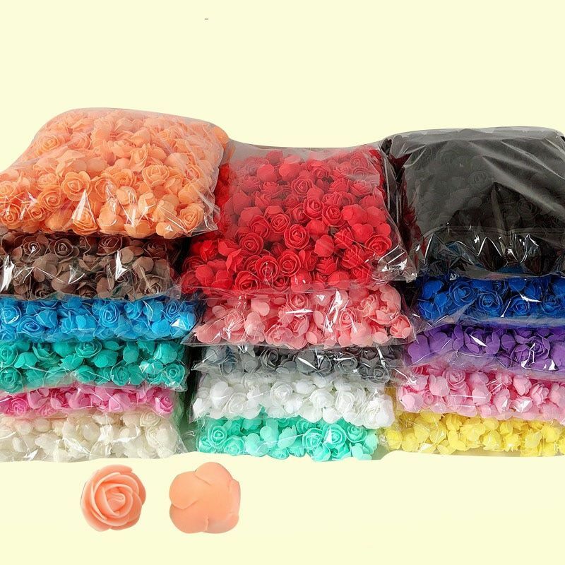 200-400pcs Artificial Foam Rose Head 3.5cm Flower For DIY Decor Valentine Gifts