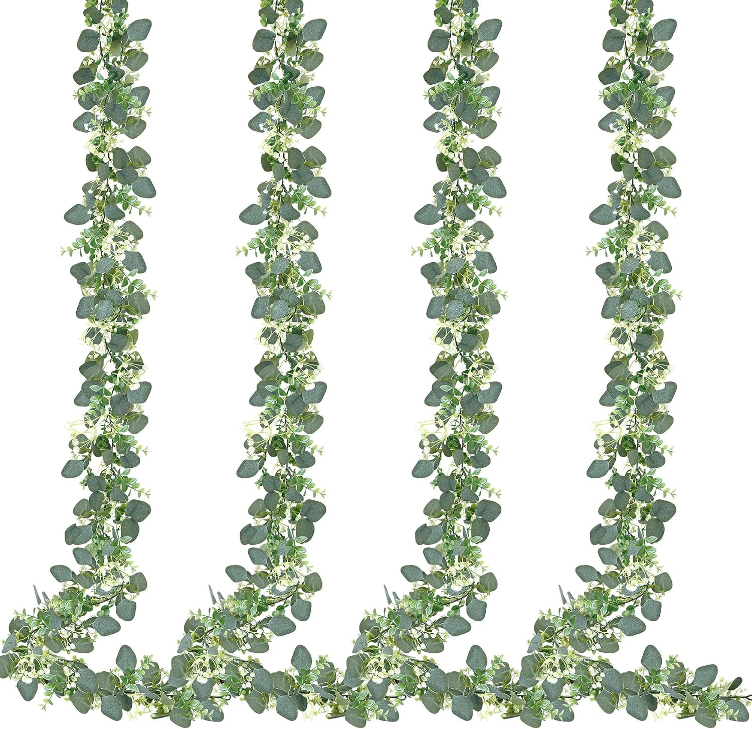 2 Pack Artificial Greenery Hanging Eucalyptus Leaves Garlands for Table Wedding