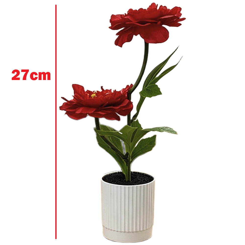 Fake Peony Bonsai Silk Plastic Flower Plant for Living Room Decor 27cm