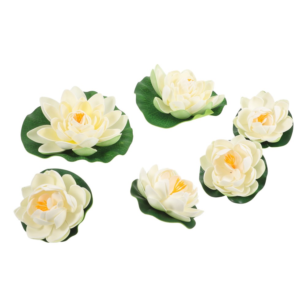 6 Pcs Lotus Stickers for Car Floating Foam Aquarium Flower Fish Tank Decoration