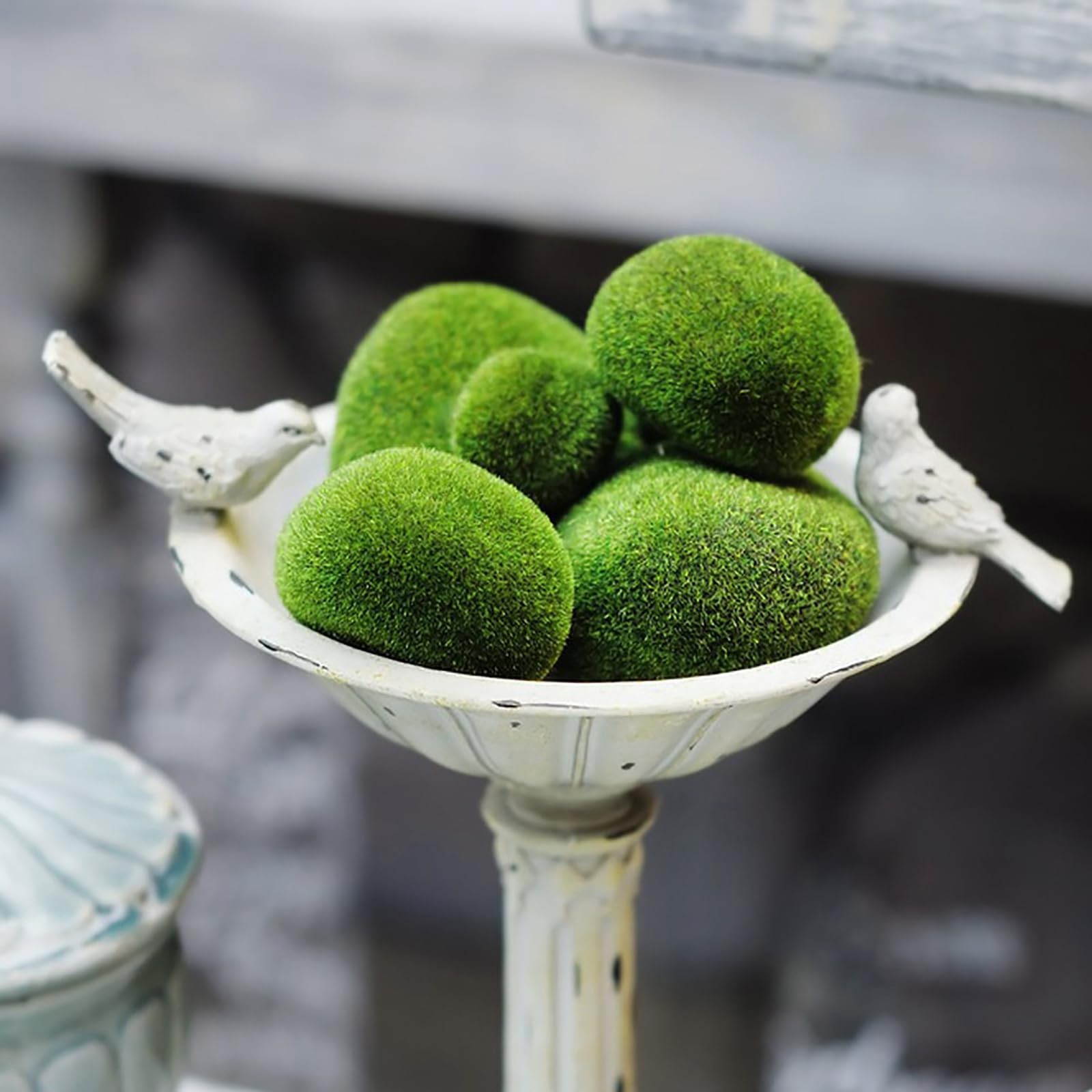 50 Pcs Artificial Moss Rocks – Decorative Faux Green Balls for Floral Arrangemen