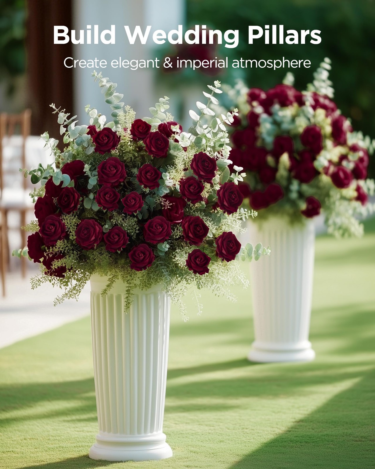 50 PCS Burgundy Artificial Rose Fake Velvet Silk Flower Wedding Decor Bulk