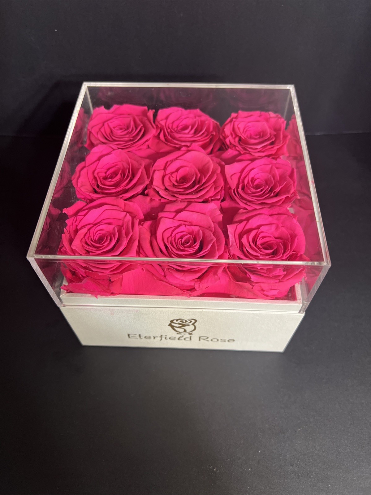 Real Forever Roses in White Box 16 Red Preserved Roses Can Last 3 Years