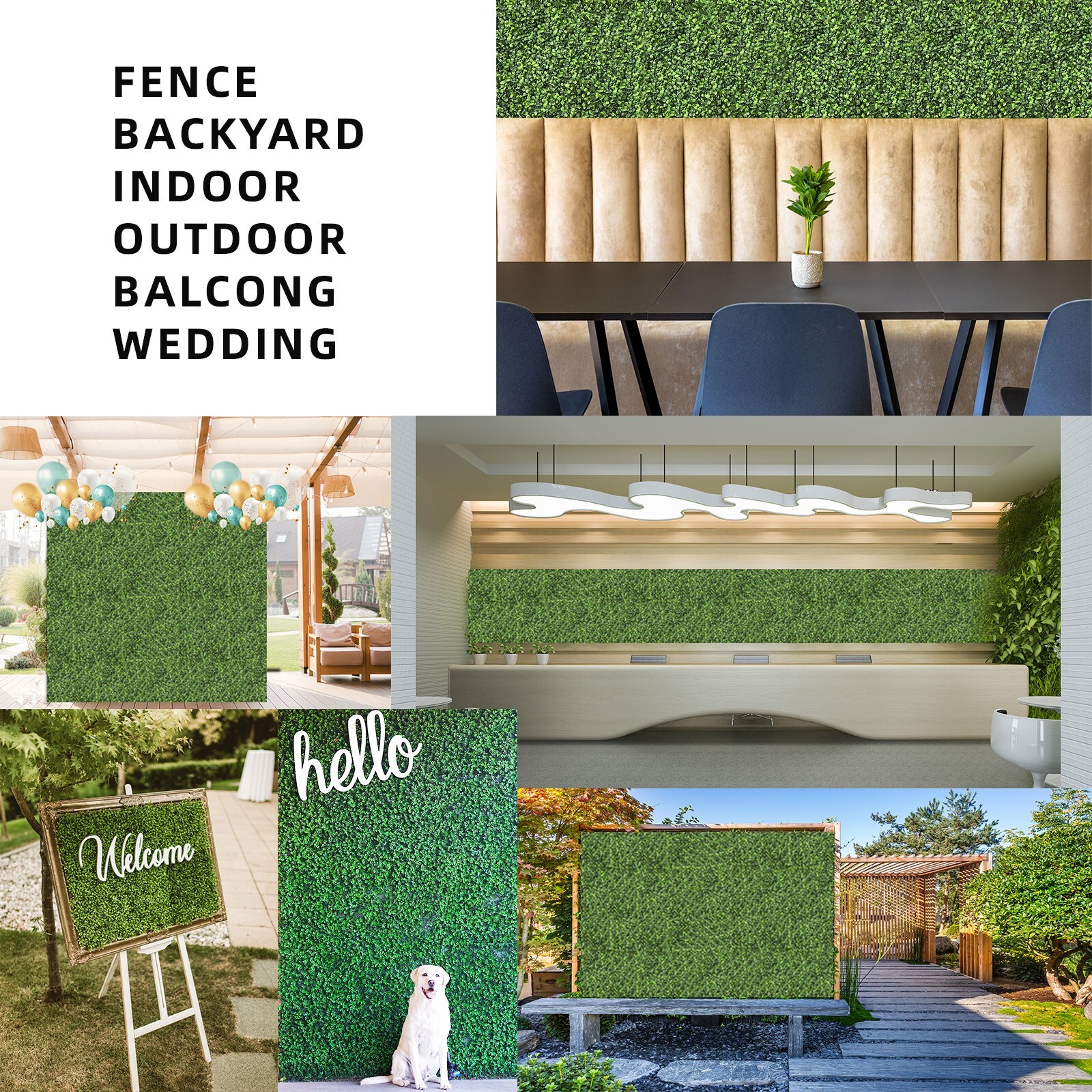 12pcs 20″ X 20″ Grass Wall Artificial Boxwood Panels Boxwood Hedge UV for Fence