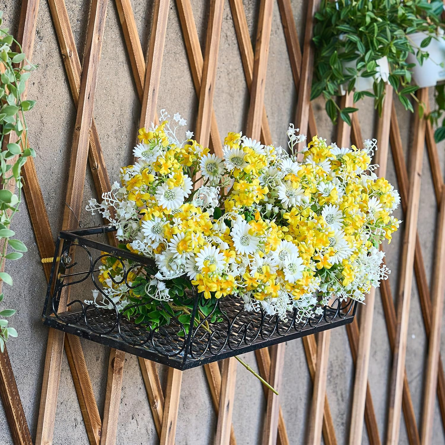 Artificial Daisies Lilac Wildflowers Yellow and White Artificial Flowers,12pcs S