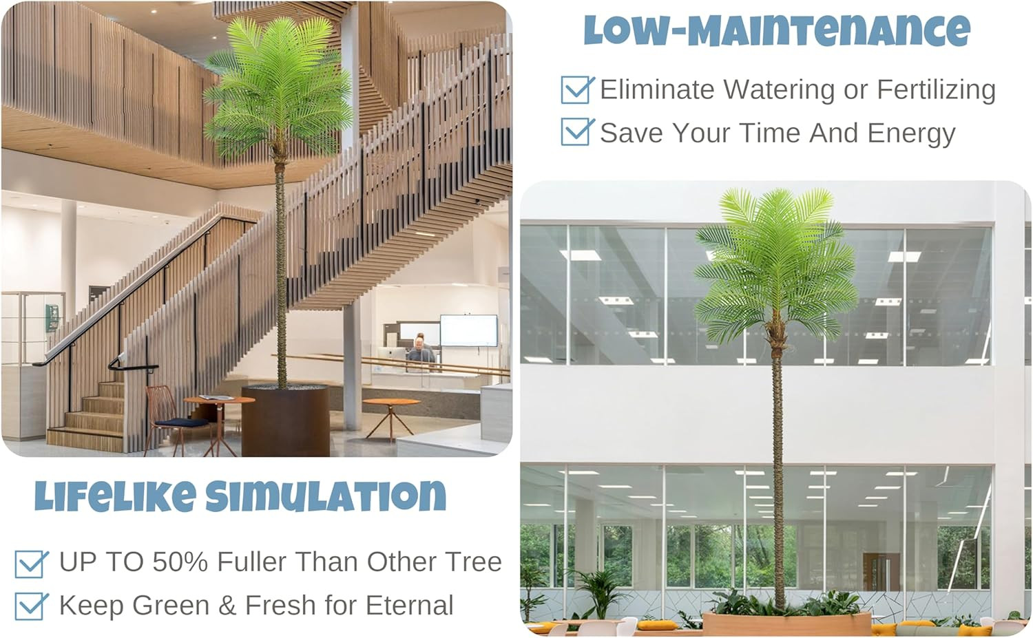 11.5FT Artificial Phoenix Palm Tree with 21 Leaves for Indoor/Outdoor Decor