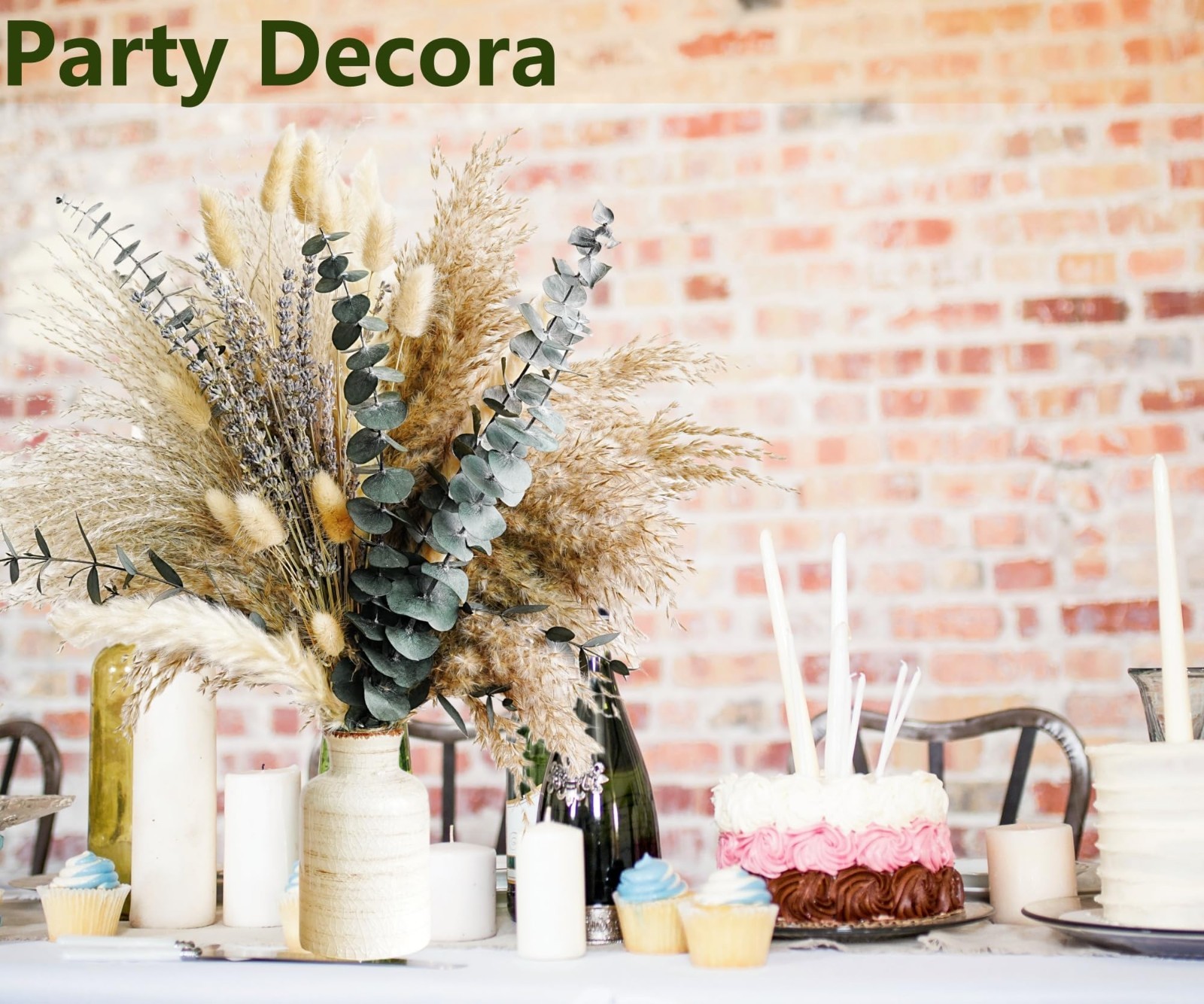 Boho Pampas Grass Bouquet – Dried Lavender & Eucalyptus Floral Arrangements for