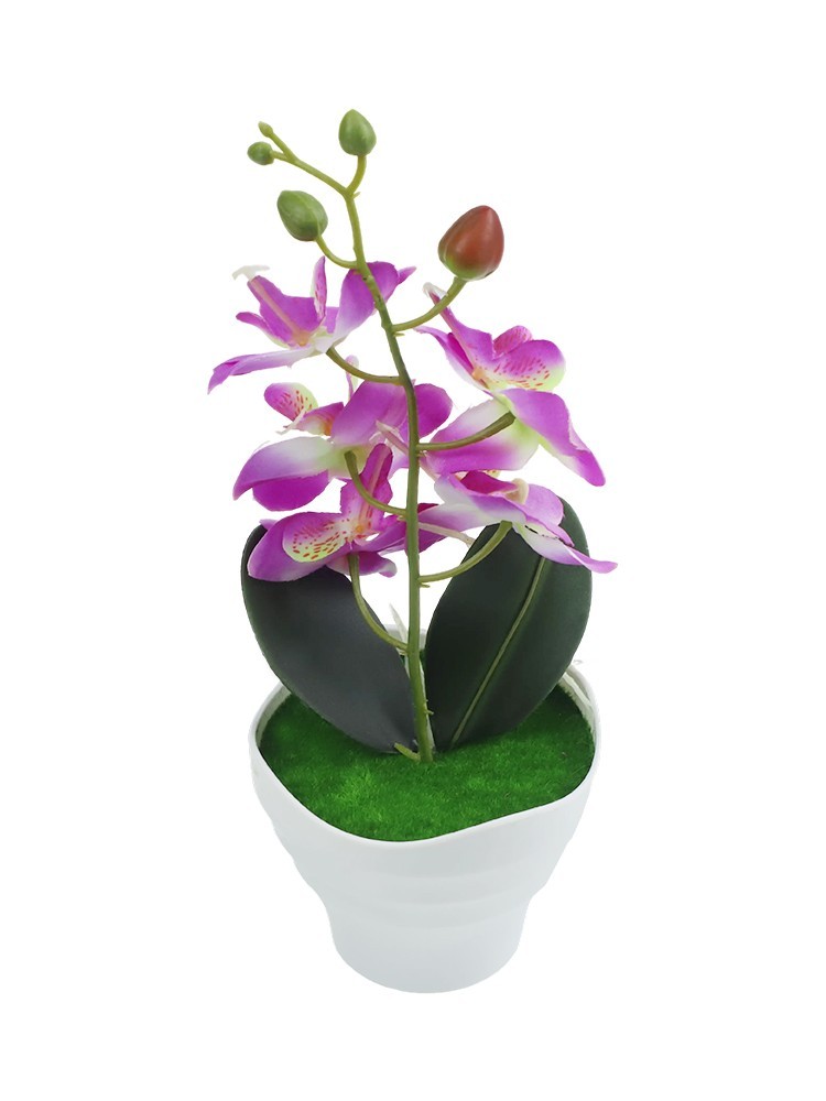 Artificial Butterfly Orchid Flower Plants In Pot Fake Home Wedding Party Decor