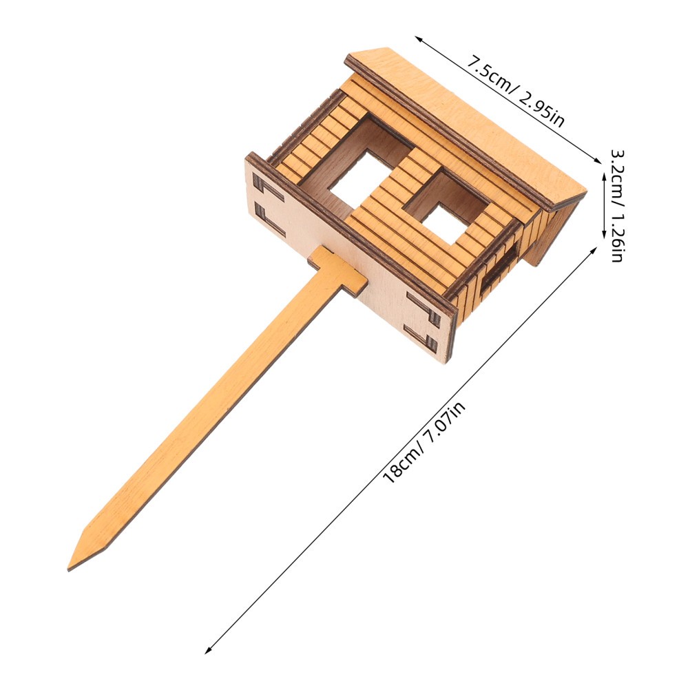 Wooden Mini Treehouse: Miniature Fairy Garden House for Plant Pots, Terrariums