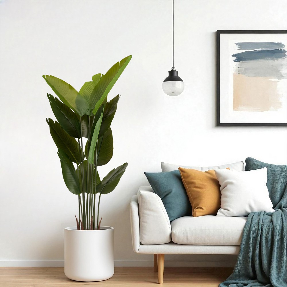 Artificial Bird of Paradise Plant 5.2ft Tall Faux Tropical Palm Tree Pot Indoor