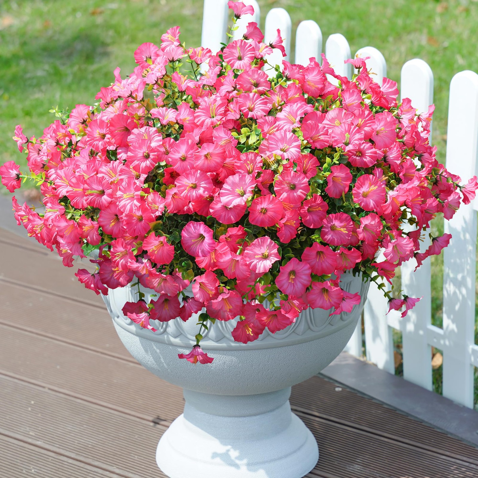 Artificial Flowers Fake Plants for Outdoors Decoration, 12 Bundles Pink Silk …