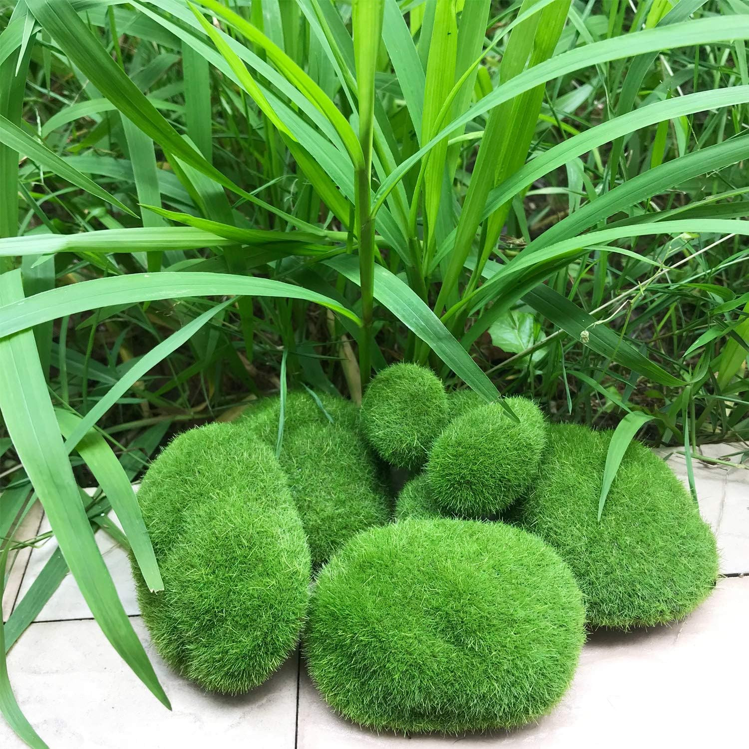 30 PCS 3 Size Artificial Moss Rocks Decorative, Green Moss Balls, Fake Moss Deco