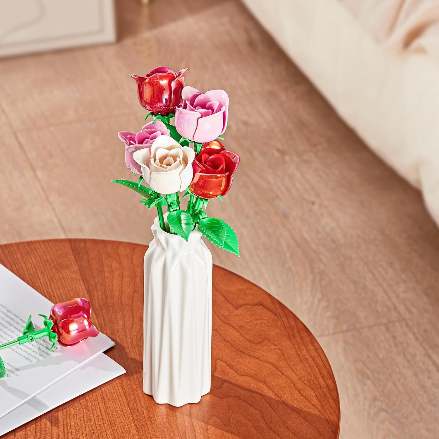 Versatile 174-Piece Rose Building Set with Adjustable Stems – Creativity Awaits!