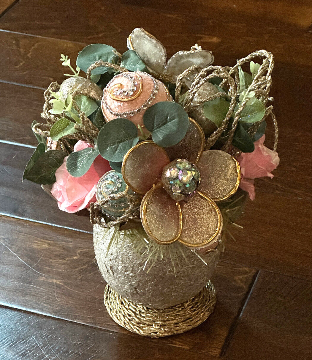 Pier 1 Import Mini Capiz Shimmer Glamour Centerpiece Floral Arrangement