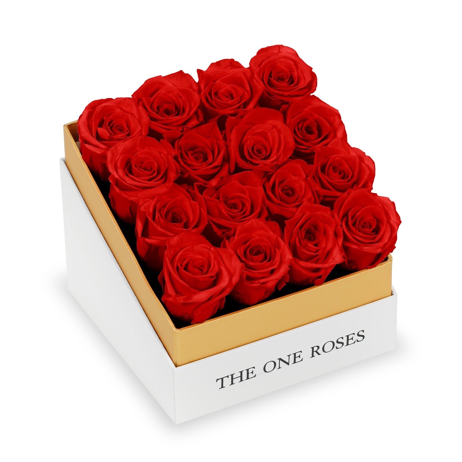 Coffee Table Black Square Box – With Real Long Lasting Preserved Roses