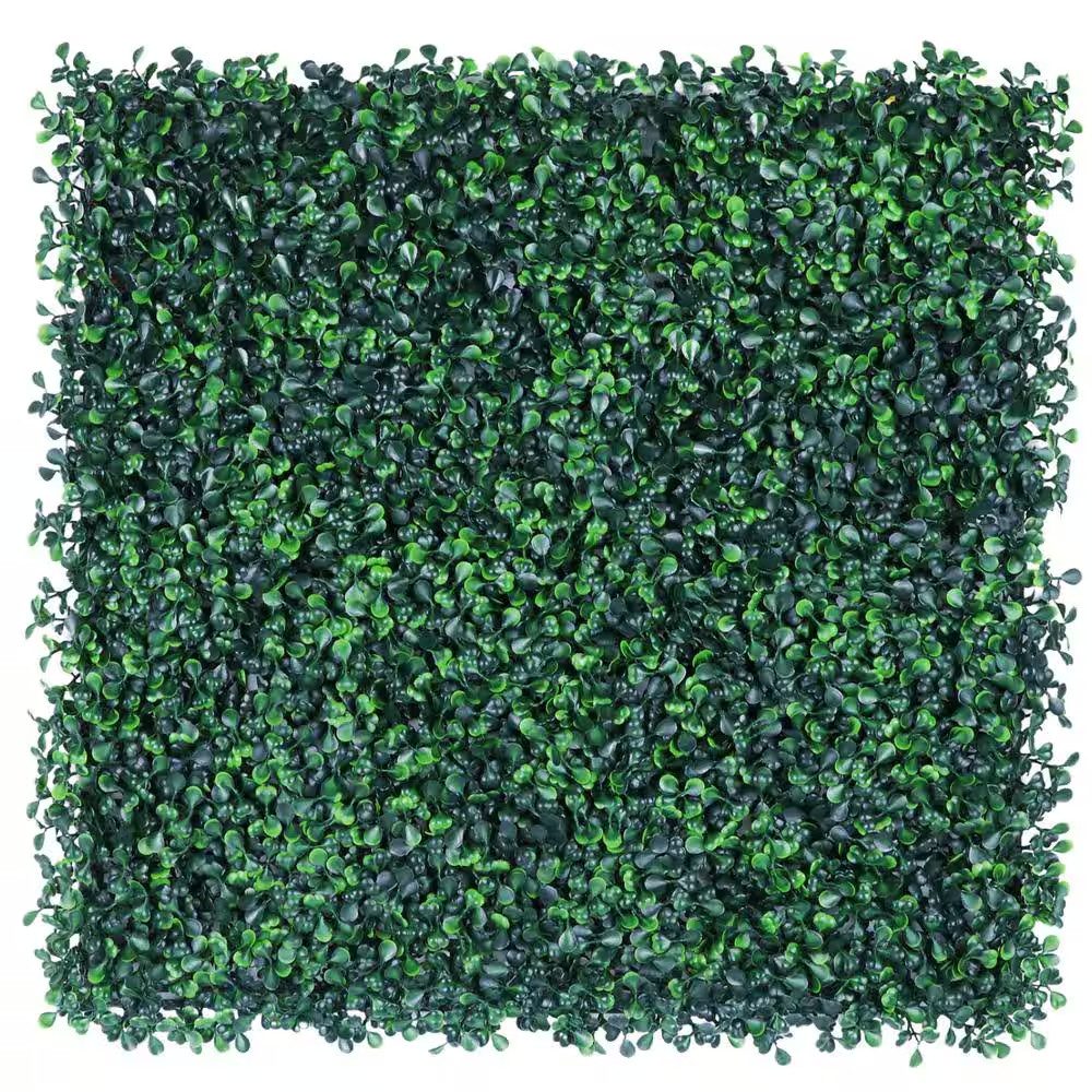 1.5 In. 12 Piece 20 In. X 20 In. Plastic Artificial Boxwood Hedges Grass Wall Pa
